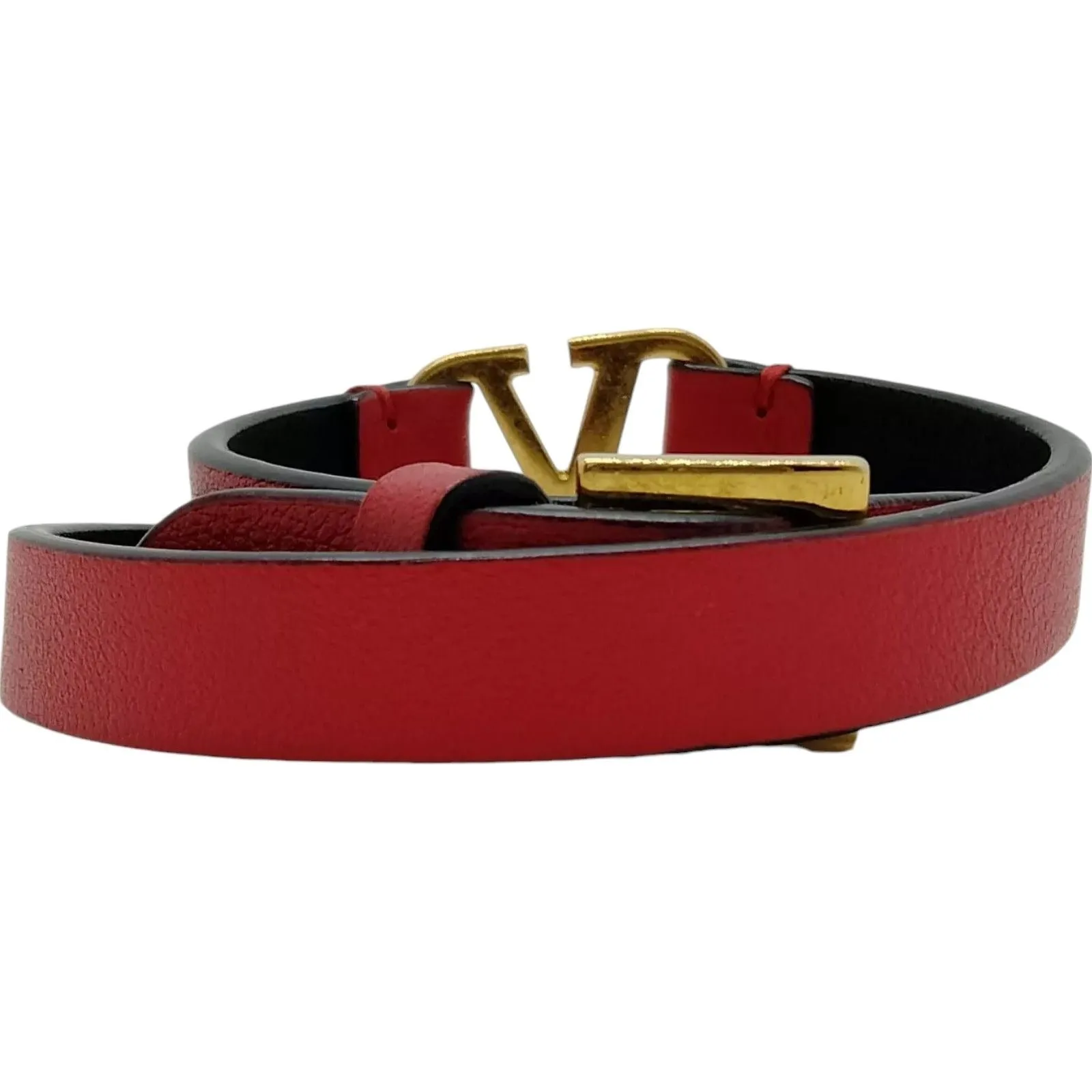 196258AU (S3) Valentino Bracelet Red Leather
