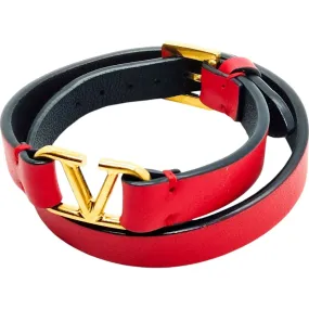 196258AU (S3) Valentino Bracelet Red Leather