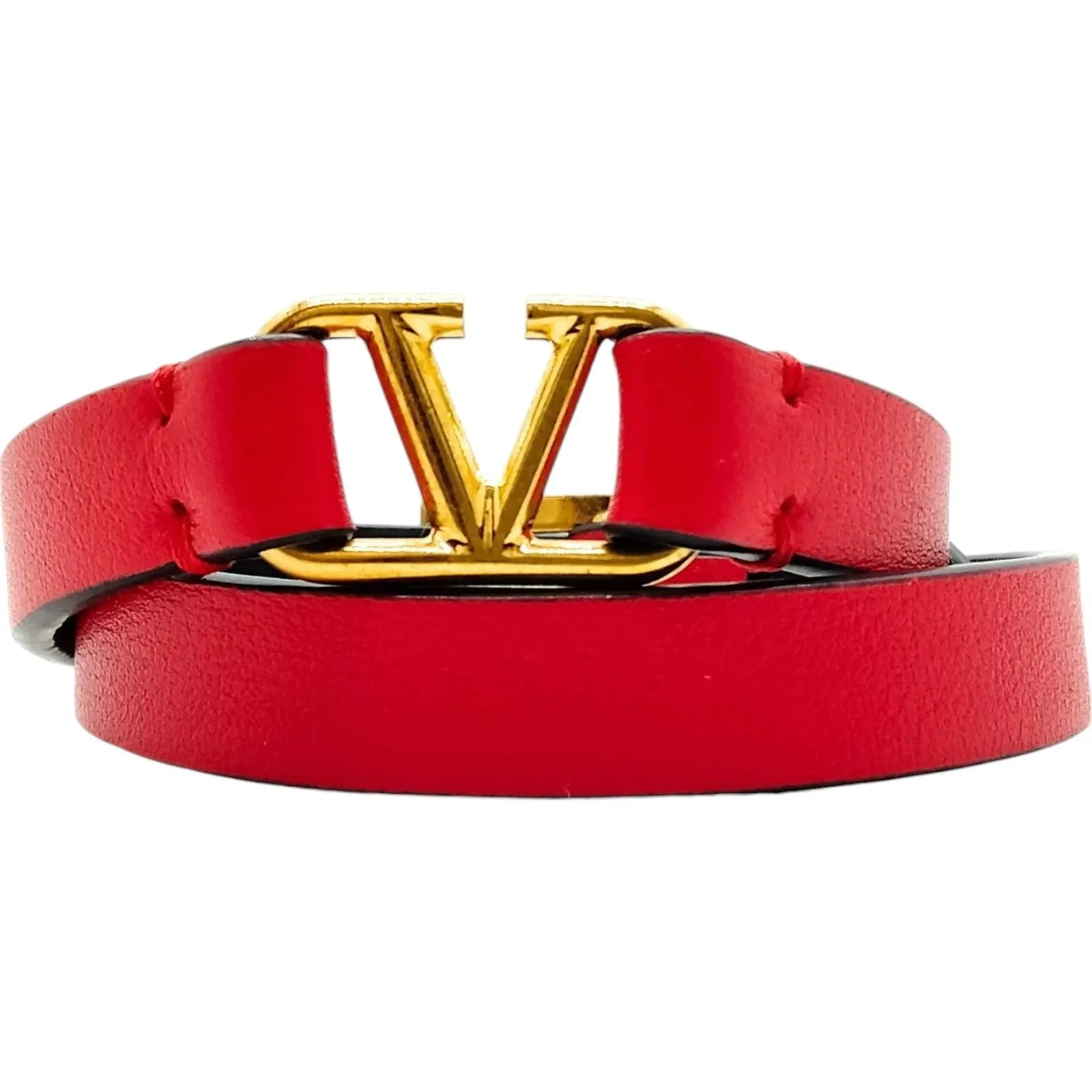 196258AU (S3) Valentino Bracelet Red Leather