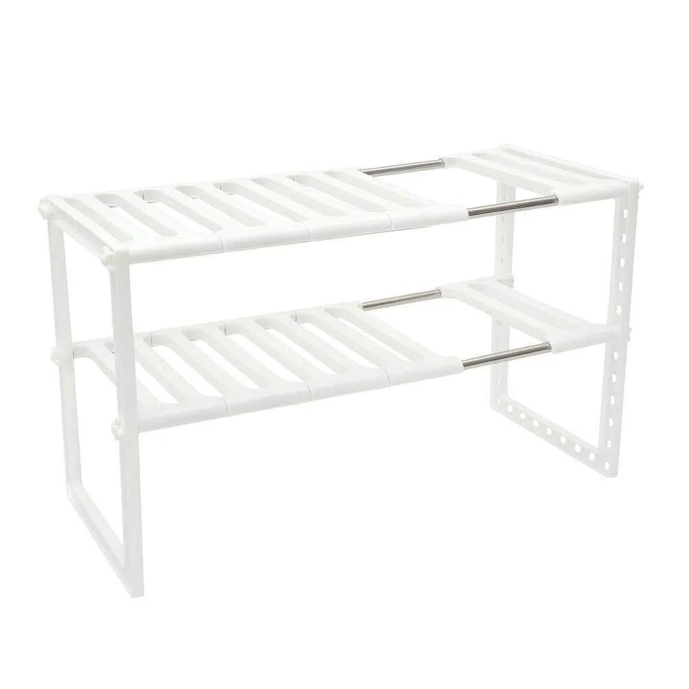 Adjustable Double Layer Kitchen Dish Storage Rack