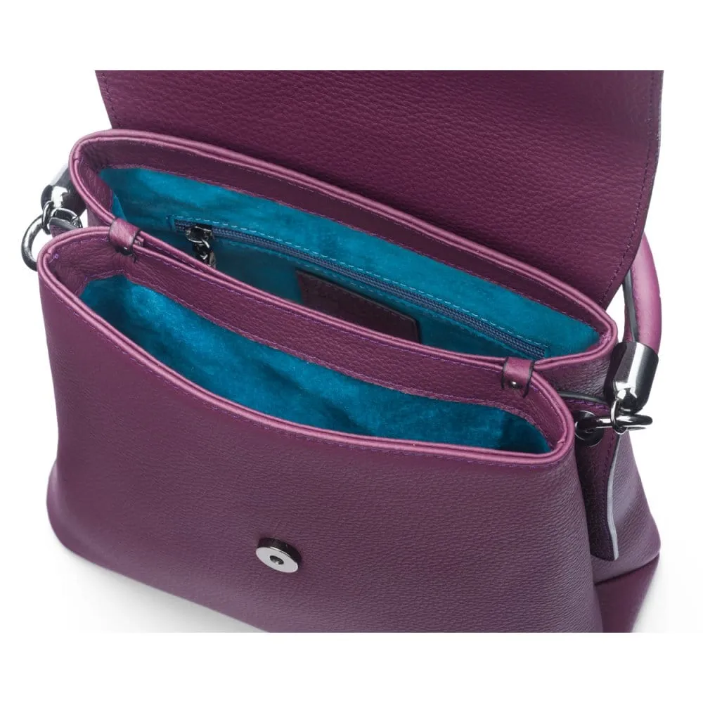 Amy Flap Over Handbag - Purple