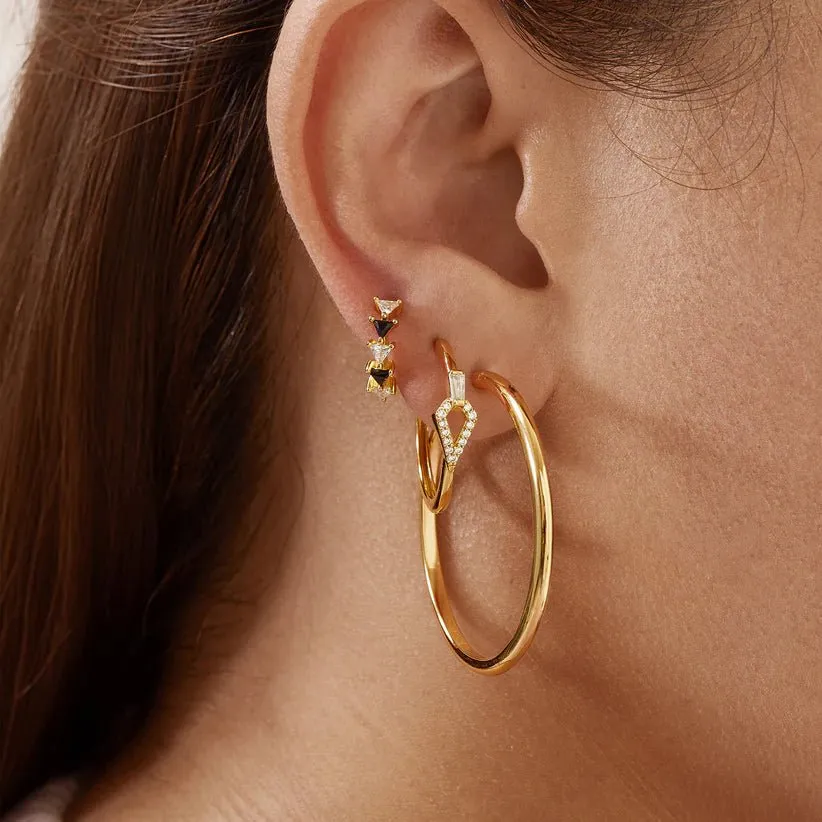 Ania Haie Gold Cubic Zirconia Geometric Hoops E059-17G