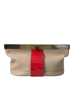 Balenciaga Two Tone Leather Clutch Bag