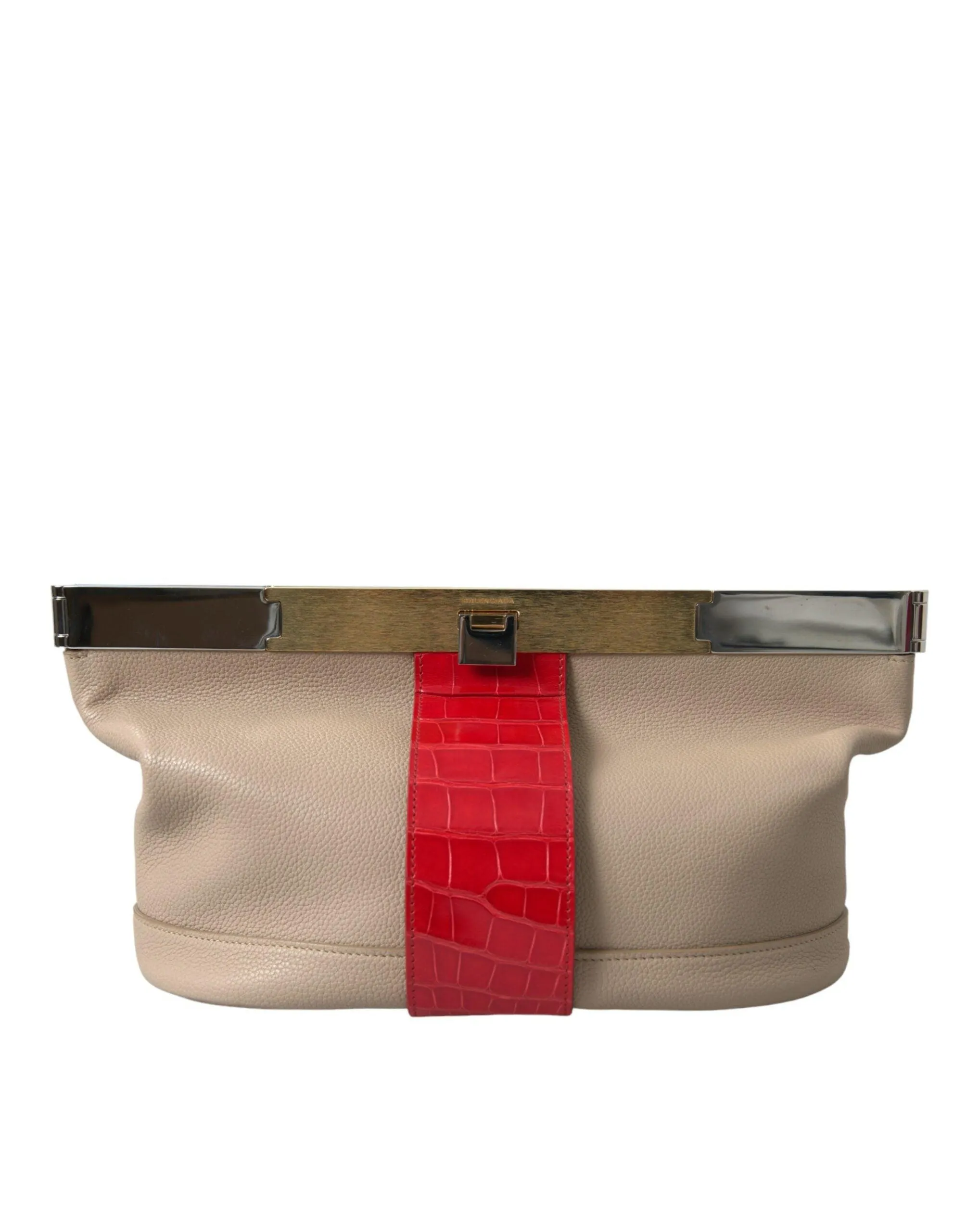 Balenciaga Two Tone Leather Clutch Bag