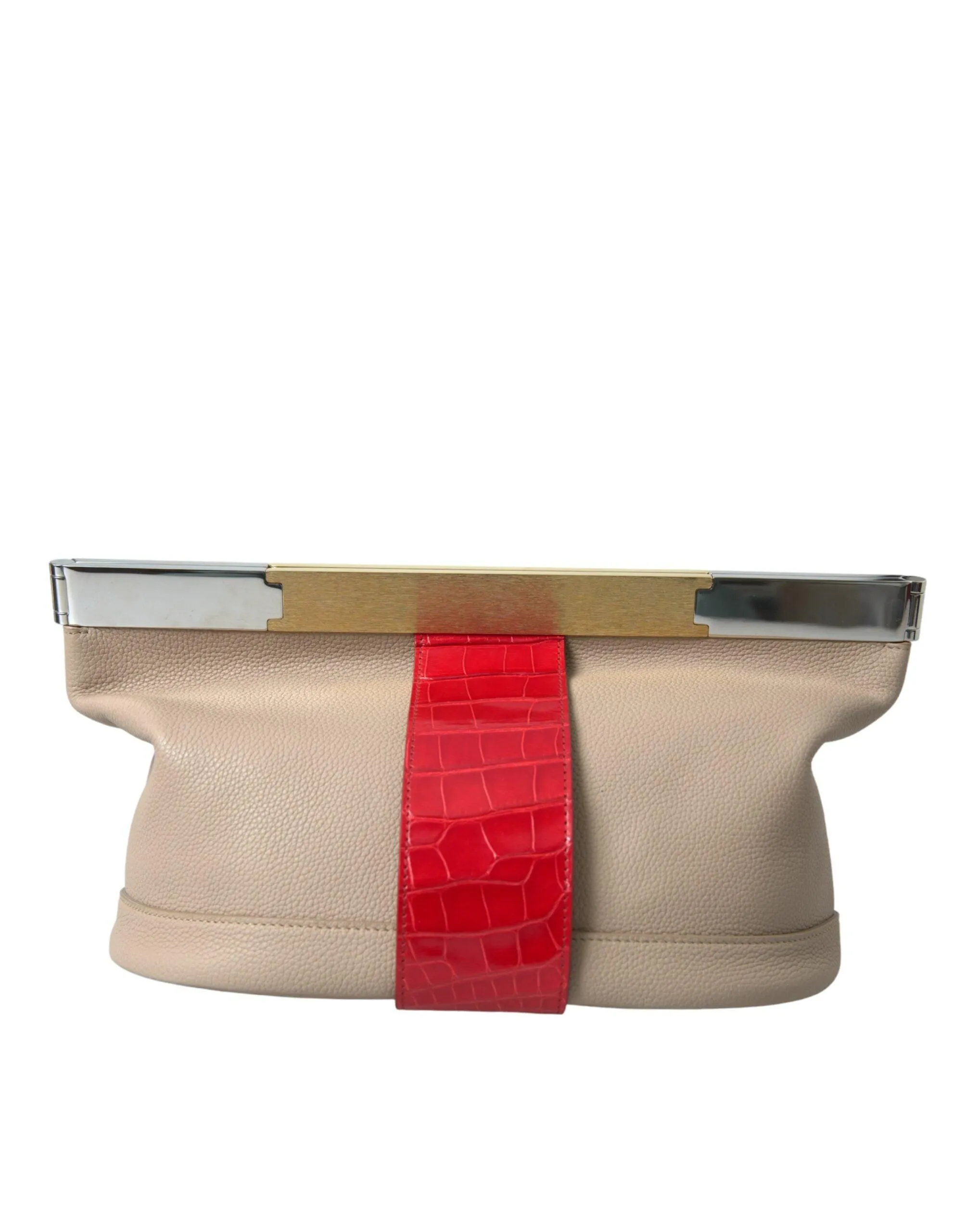 Balenciaga Two Tone Leather Clutch Bag