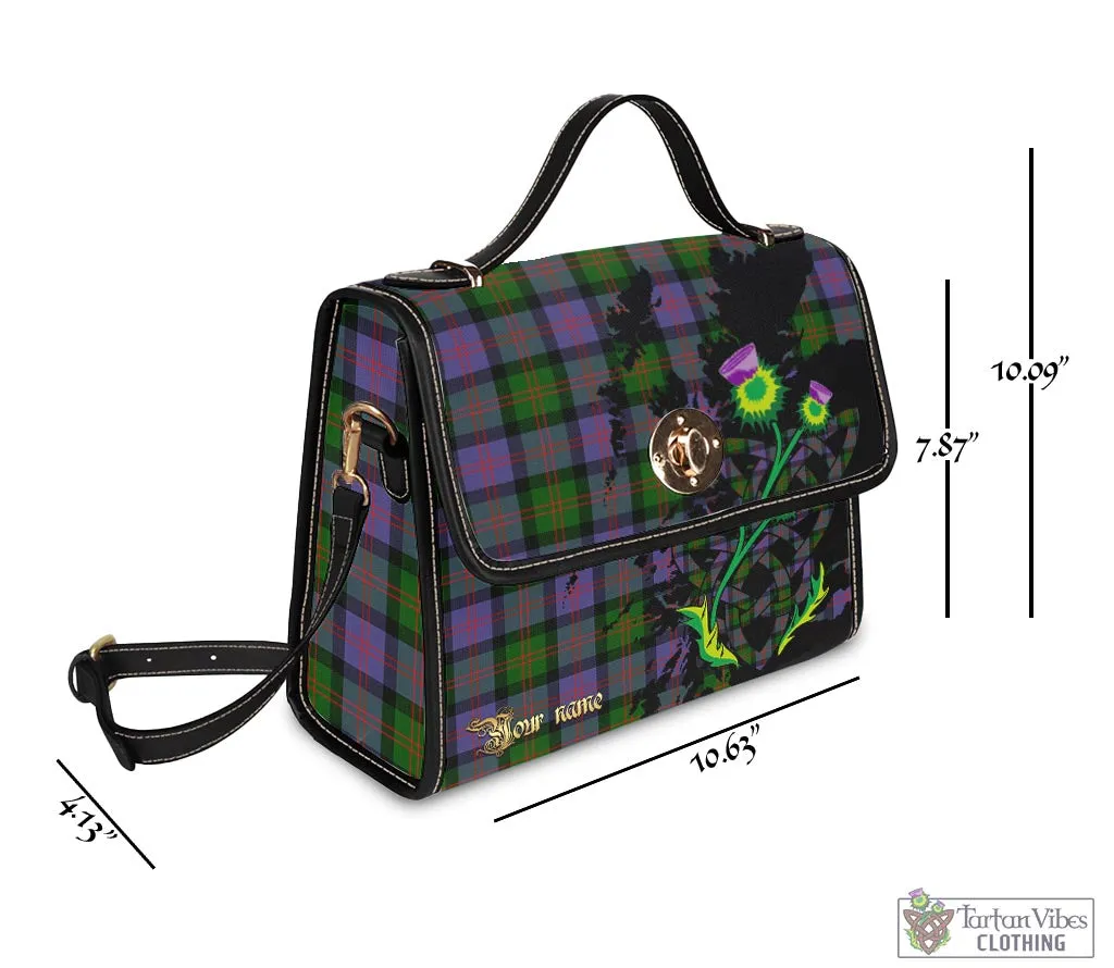 Blair Modern Tartan Waterproof Canvas Bag with Scotland Map and Thistle Celtic Accents