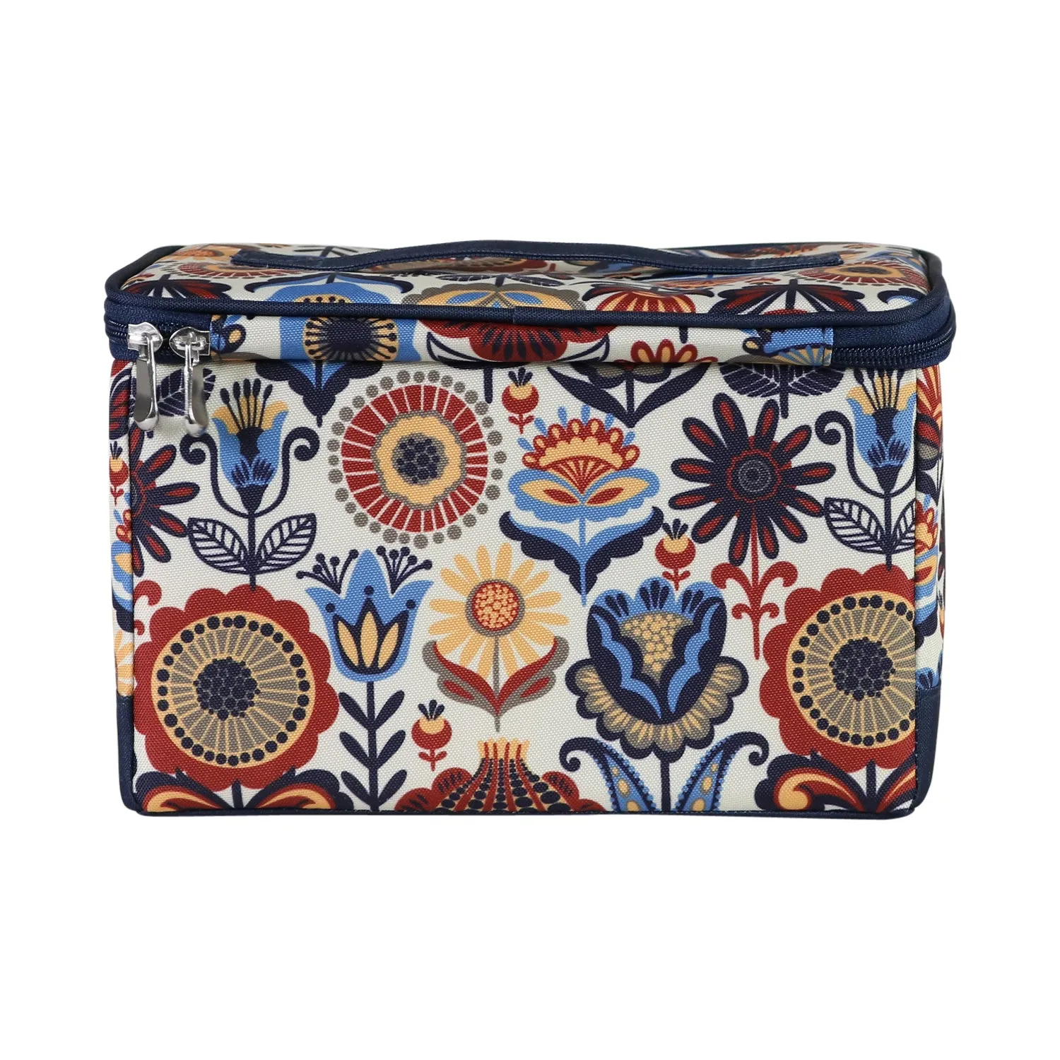 Collapsible Sewing Kit Organizer Box, Blue & Tan