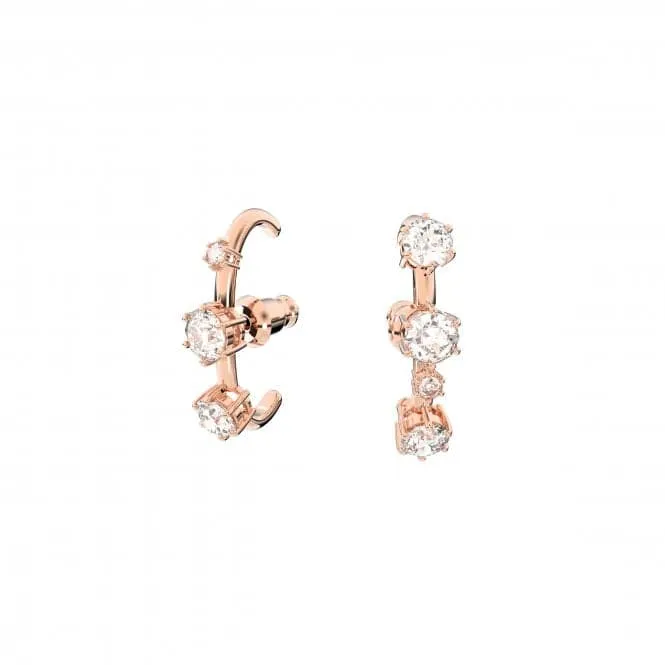 Constella Hoop Crystal Rose Gold-tone Plated Earrings 5620130