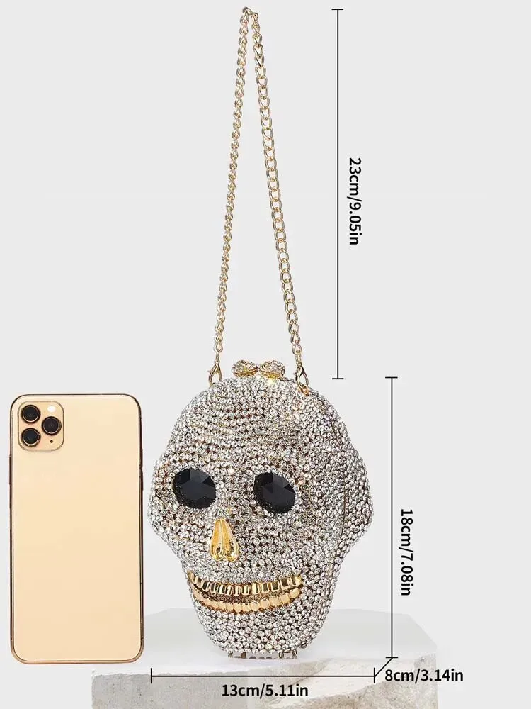Diamond Skull Clutch Bag