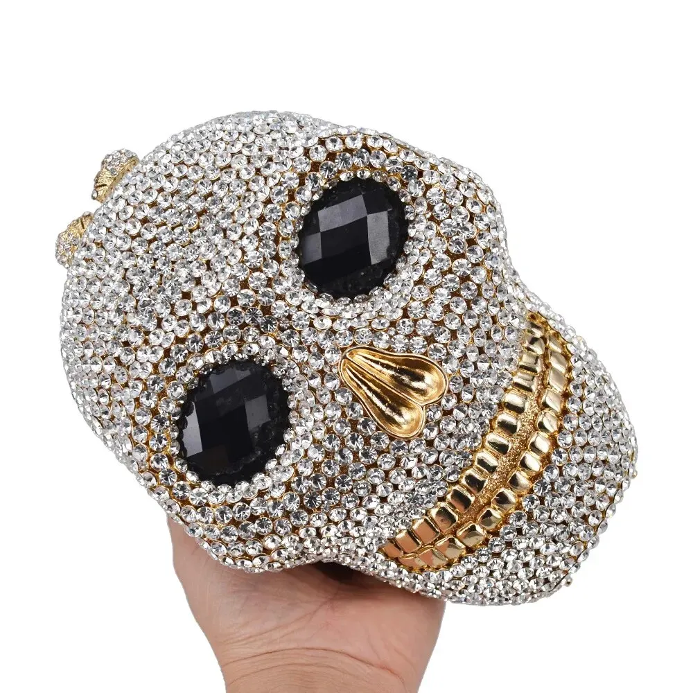 Diamond Skull Clutch Bag