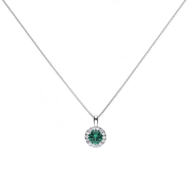 Diamonfire Silver White Zirconia Green Pendant P4624