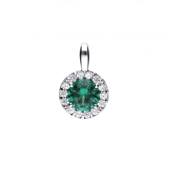 Diamonfire Silver White Zirconia Green Pendant P4624