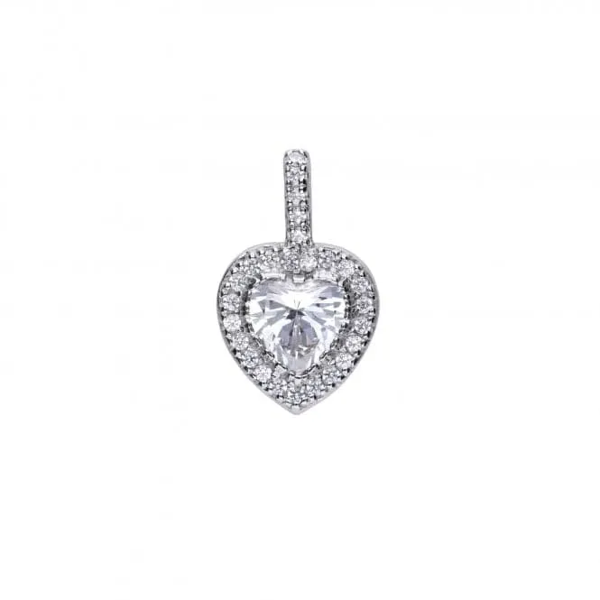 Diamonfire Silver White Zirconia Heart Pendant P4616