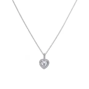 Diamonfire Silver White Zirconia Heart Pendant P4616