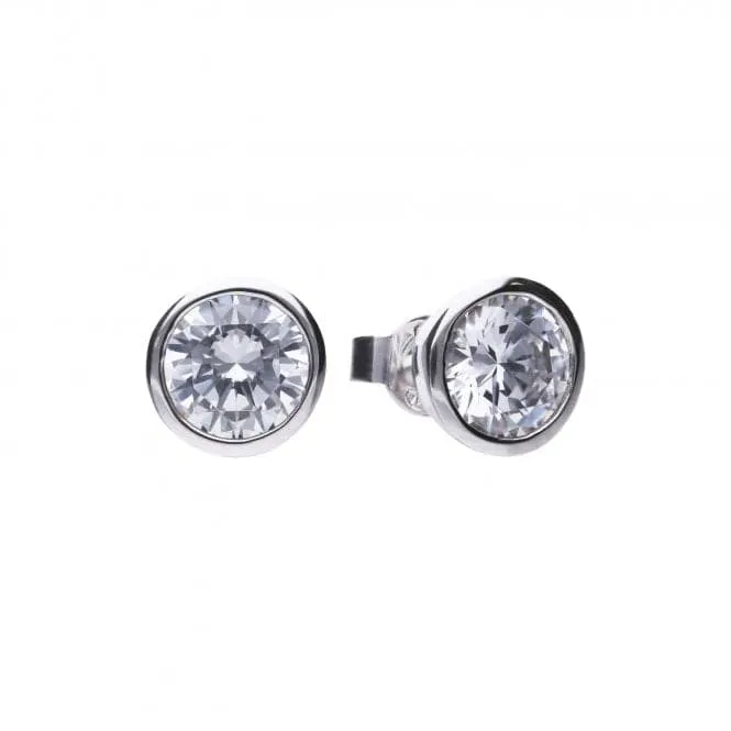 Diamonfire Silver White Zirconia Solitaire Earrings E5621