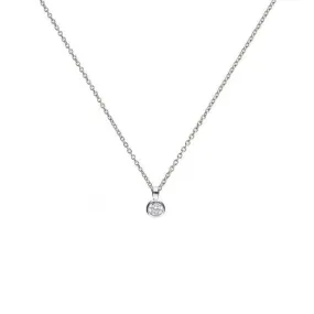 Diamonfire Silver White Zirconia Solitaire Pendant P4640