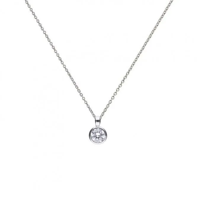 Diamonfire Silver White Zirconia Solitaire Pendant P4643