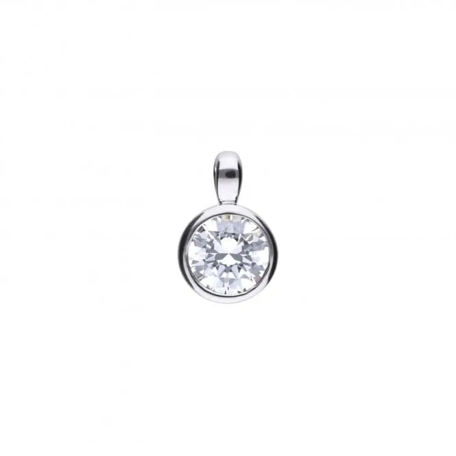 Diamonfire Silver White Zirconia Solitaire Pendant P4643