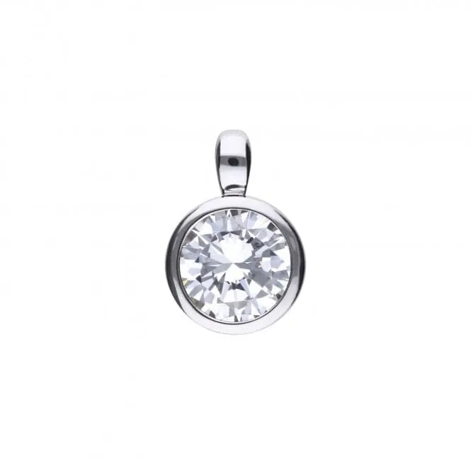Diamonfire Silver White Zirconia Solitaire Pendant P4645