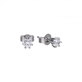 Diamonfire White Zirconia Prong Setting Solitaire Earrings E5583