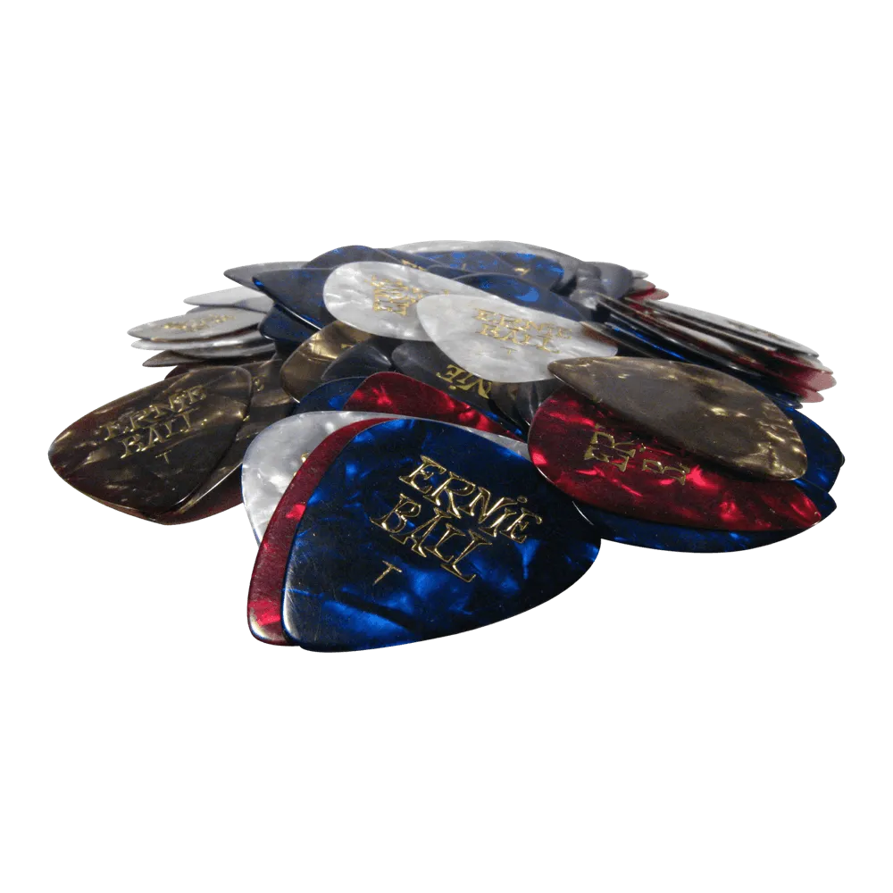 Ernie Ball 9109EB Thin Assorted Colour Pearloid Picks, Bag of 144