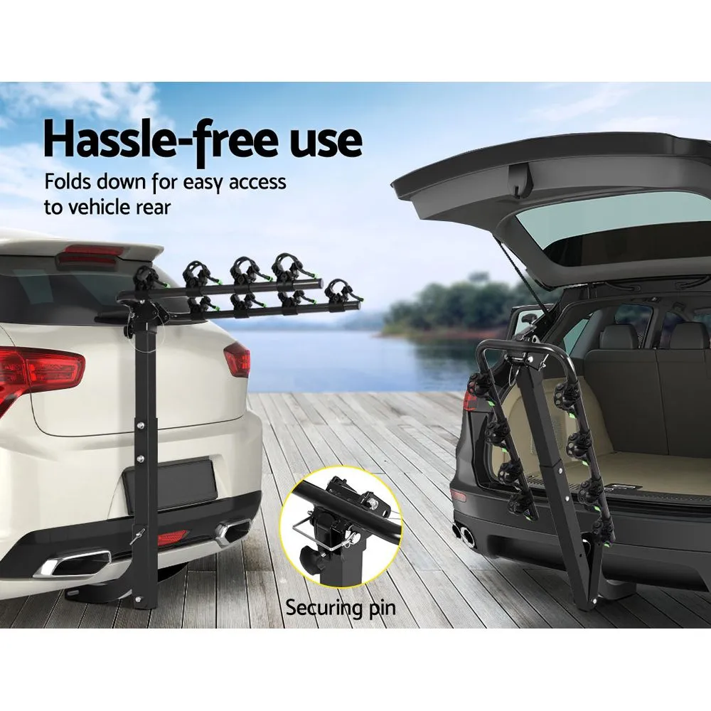 Foldable 4-Bike Hitch Carrier Rack, Heavy-Duty Steel - Giantz