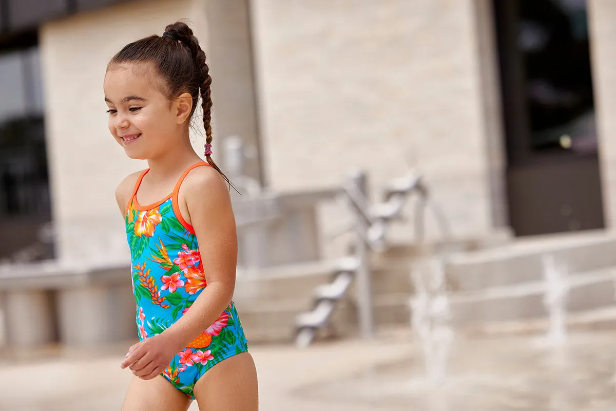 Funkita - Blue Hawaii - Toddler Girls Eco Printed One Piece