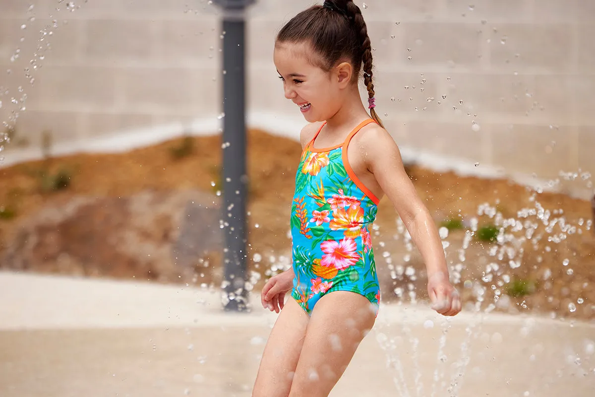 Funkita - Blue Hawaii - Toddler Girls Eco Printed One Piece
