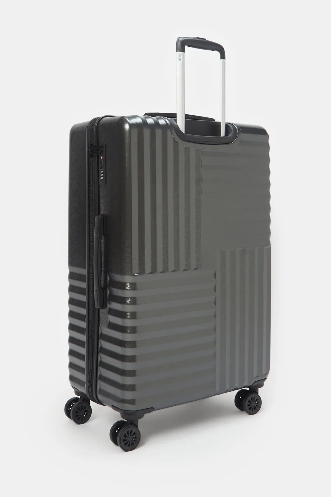 Grey Textured Trolley Luggage (28 Inch)