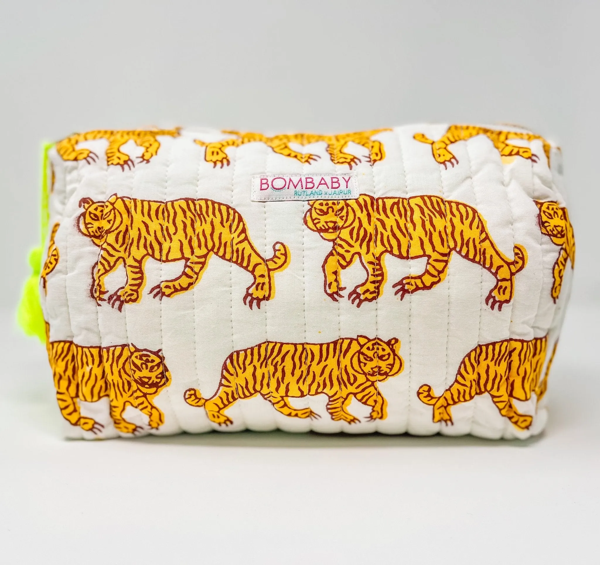Handmade Block Print Wash Bag | Indian Tiger