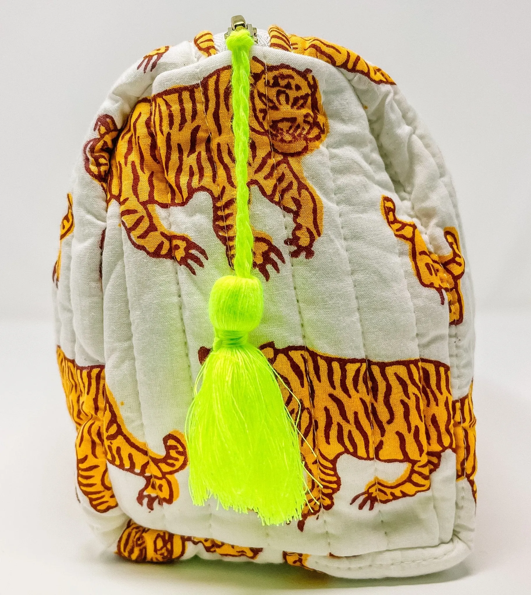 Handmade Block Print Wash Bag | Indian Tiger