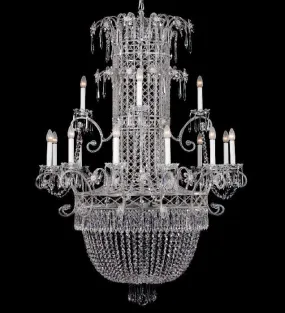 Italian 16 Light Lead Crystal Empire Chandelier