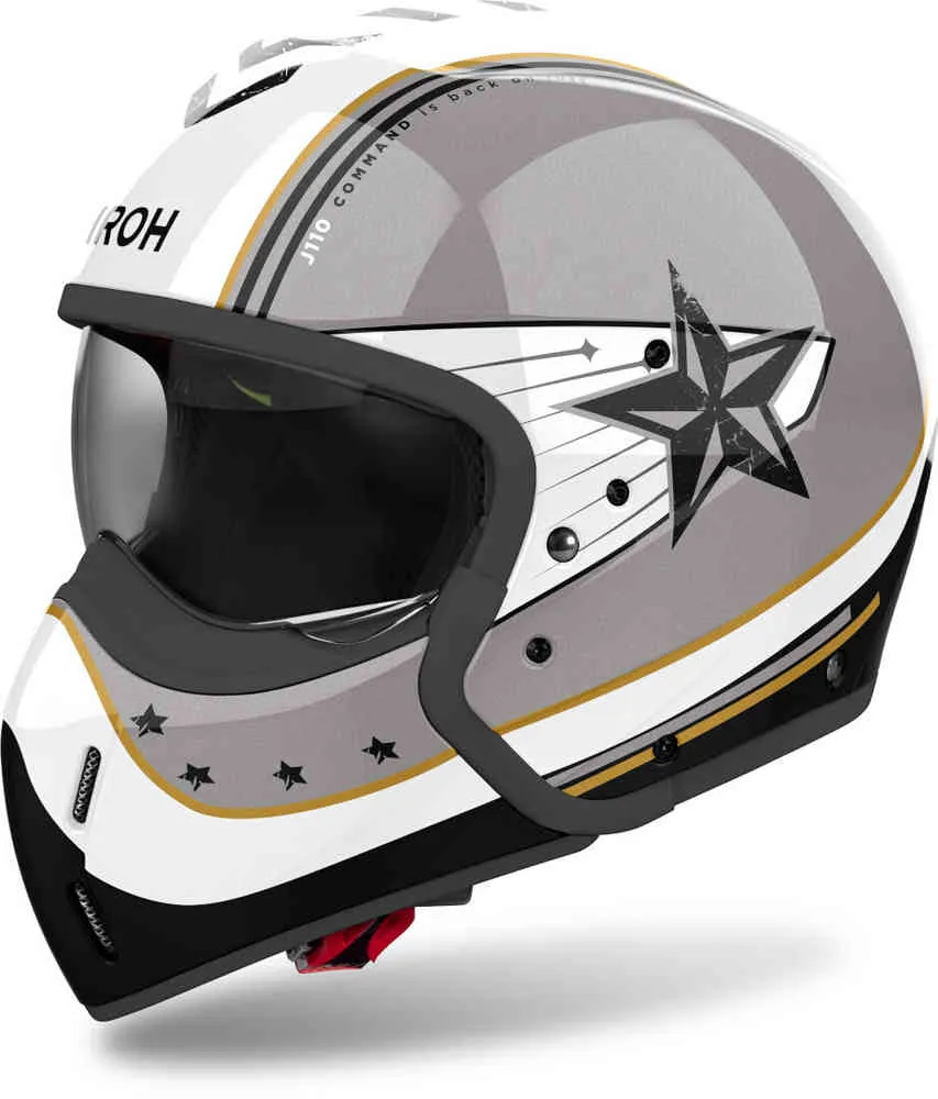 J110 Airoh Command Jet Helmet, Grey/Black/White