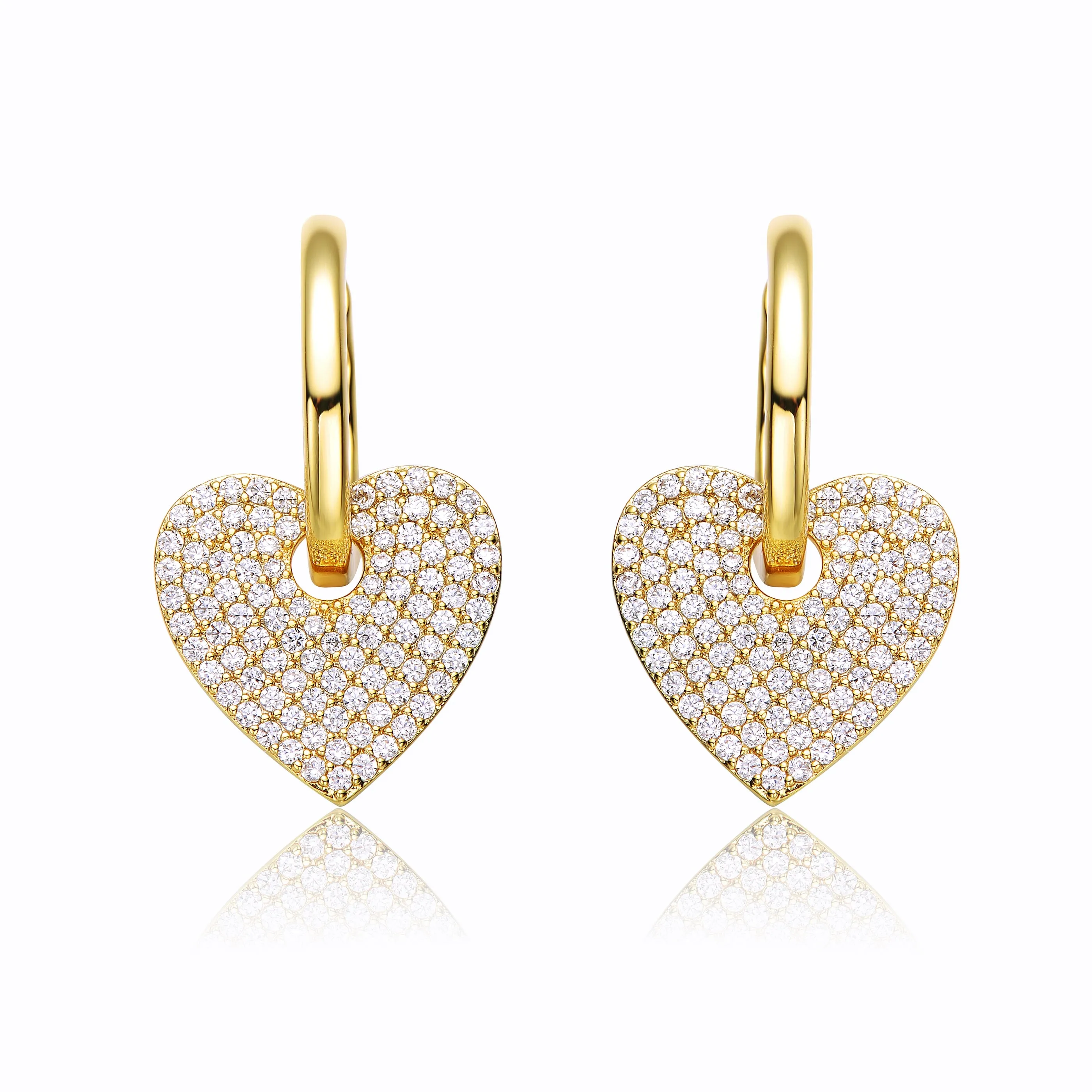 Julie Heart Dangle Infinity Hoop Drop Earrings