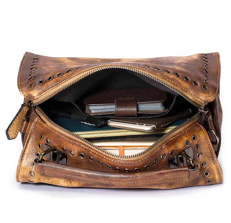 Ladies Brown Leather Crossbody Purse Leather Shoulder Bag