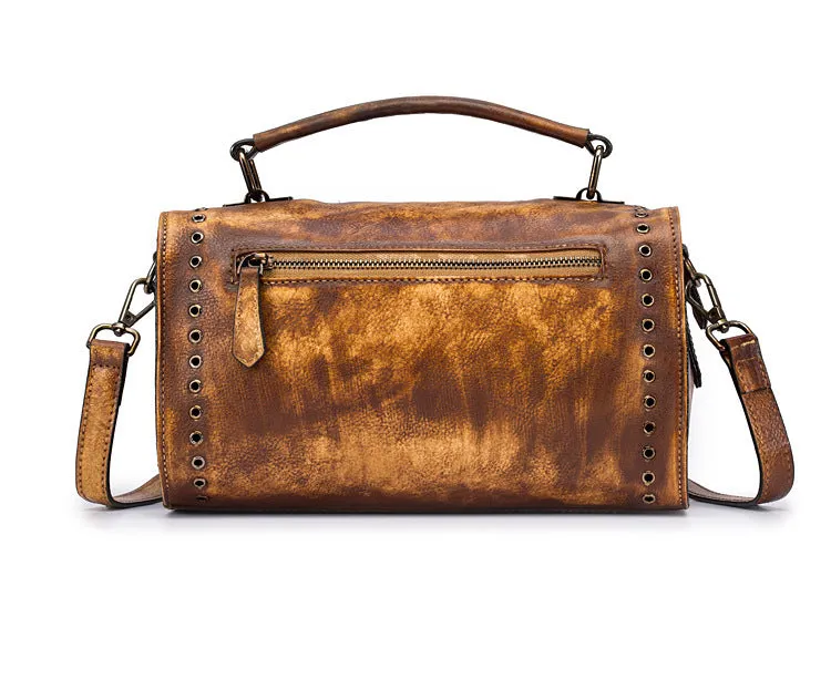 Ladies Brown Leather Crossbody Purse Leather Shoulder Bag