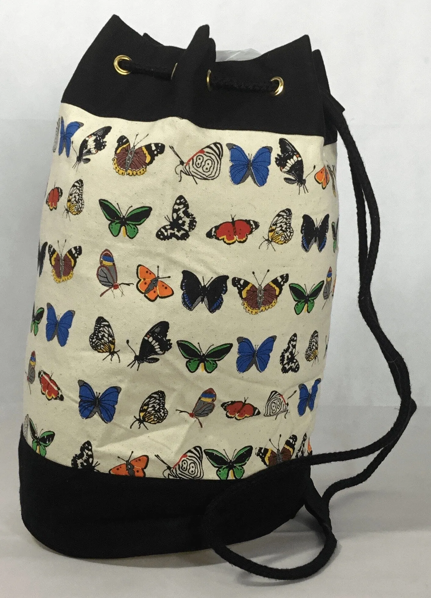 Large Canvas Duffle Bag -  Butterfly