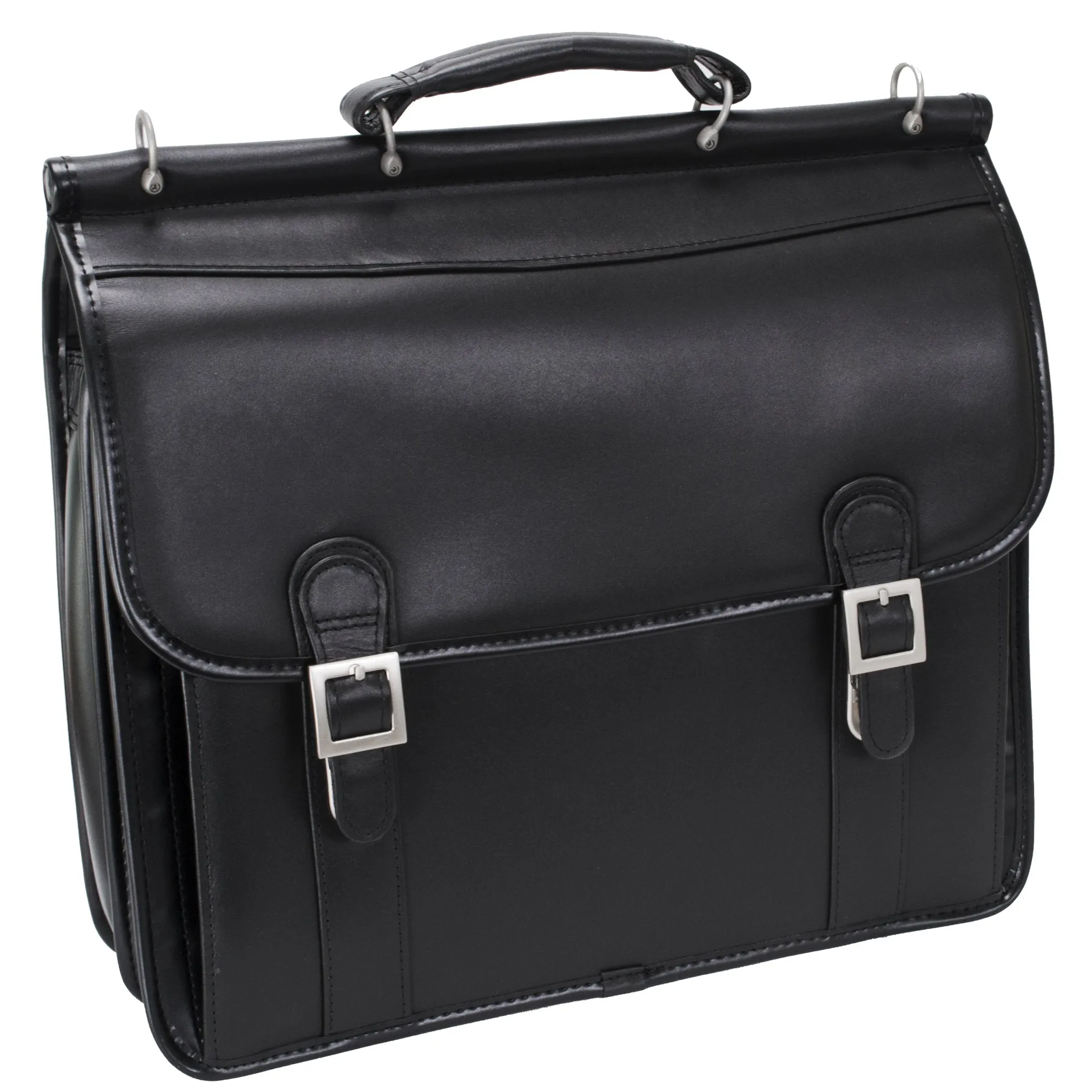 McKlein HALSTED 15" Leather Double Compartment Laptop Briefcase