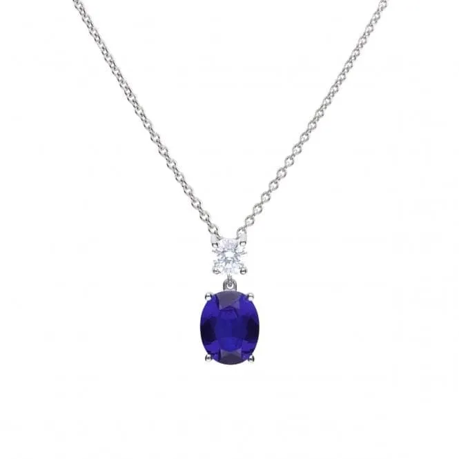 Oval Sapphire Zirconia Drop Pendant P4964