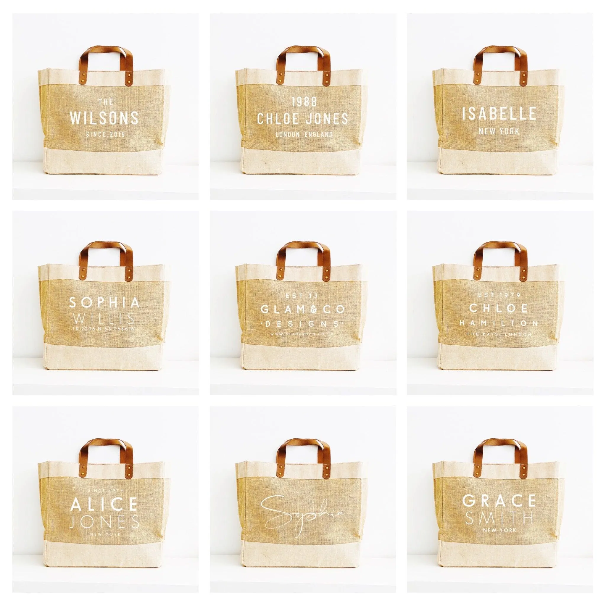 Personalised Jute Tote Shopping Bag - Bride