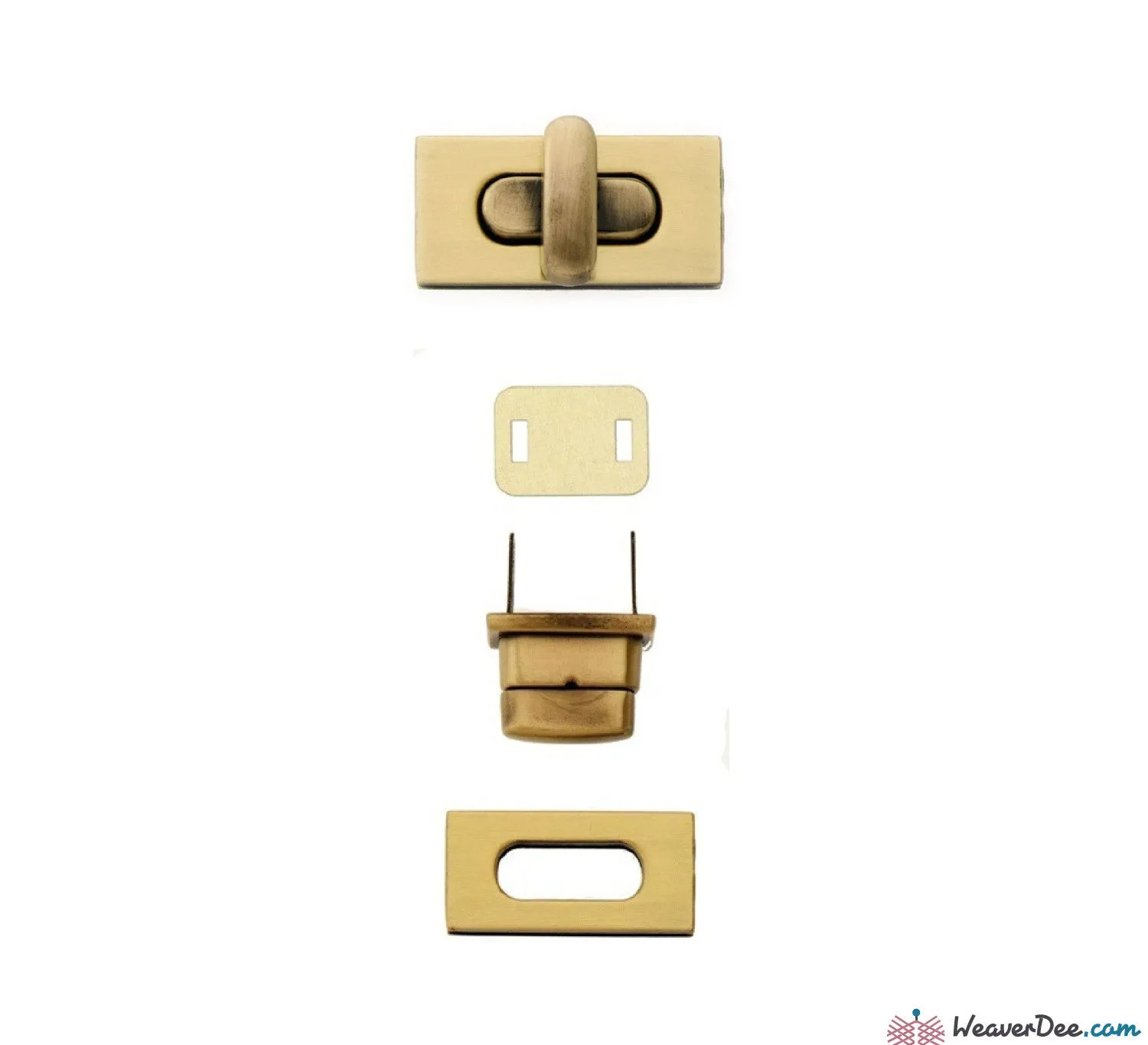 PRYM Brushed Antique Brass Turn Clasp