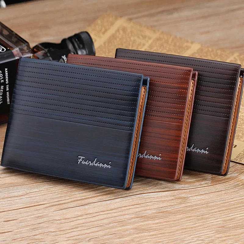 PU Leather Men Wallet Money Bag Credit Card Holders Dollar Bill Wallet Clutch Purse For Boy Use Vintage Purses Wallets Men Walet