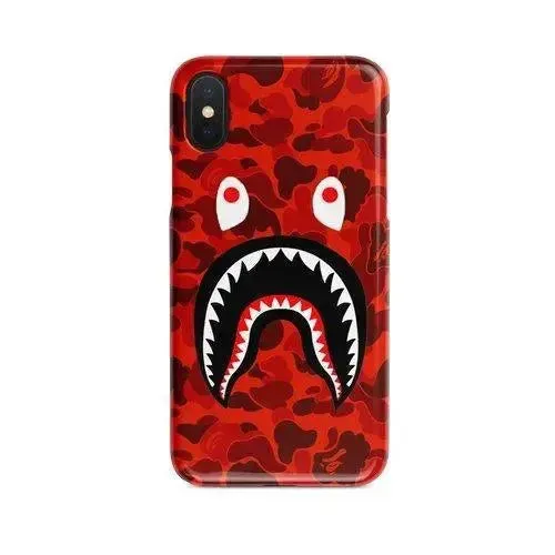 Red Camo Shark Mouth iPhone Case