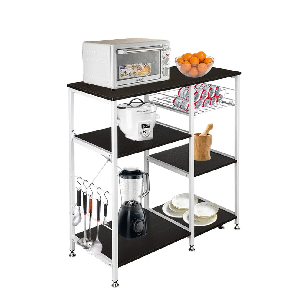 RONSHIN 4-layer Microwave Oven Rack Floor-standing 90*40*84cm Black