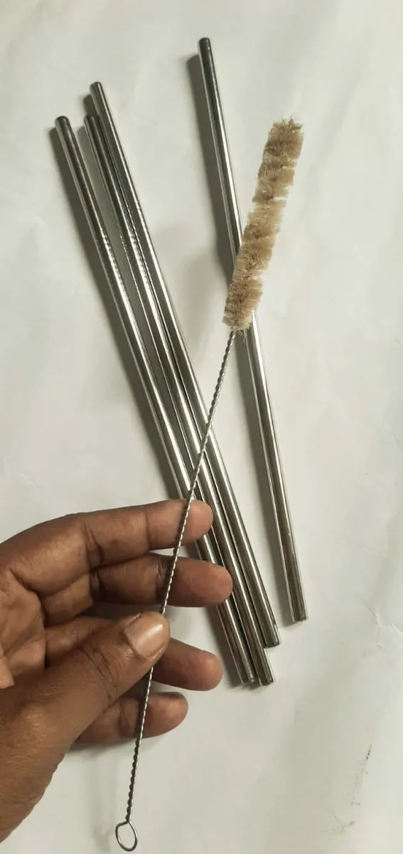 Stainless steel straws - with sisal cleaner