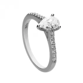 Teardrop Pave Shoulders Ring R3781