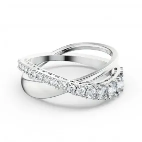 Twist Rows White Rhodium Plated Ring