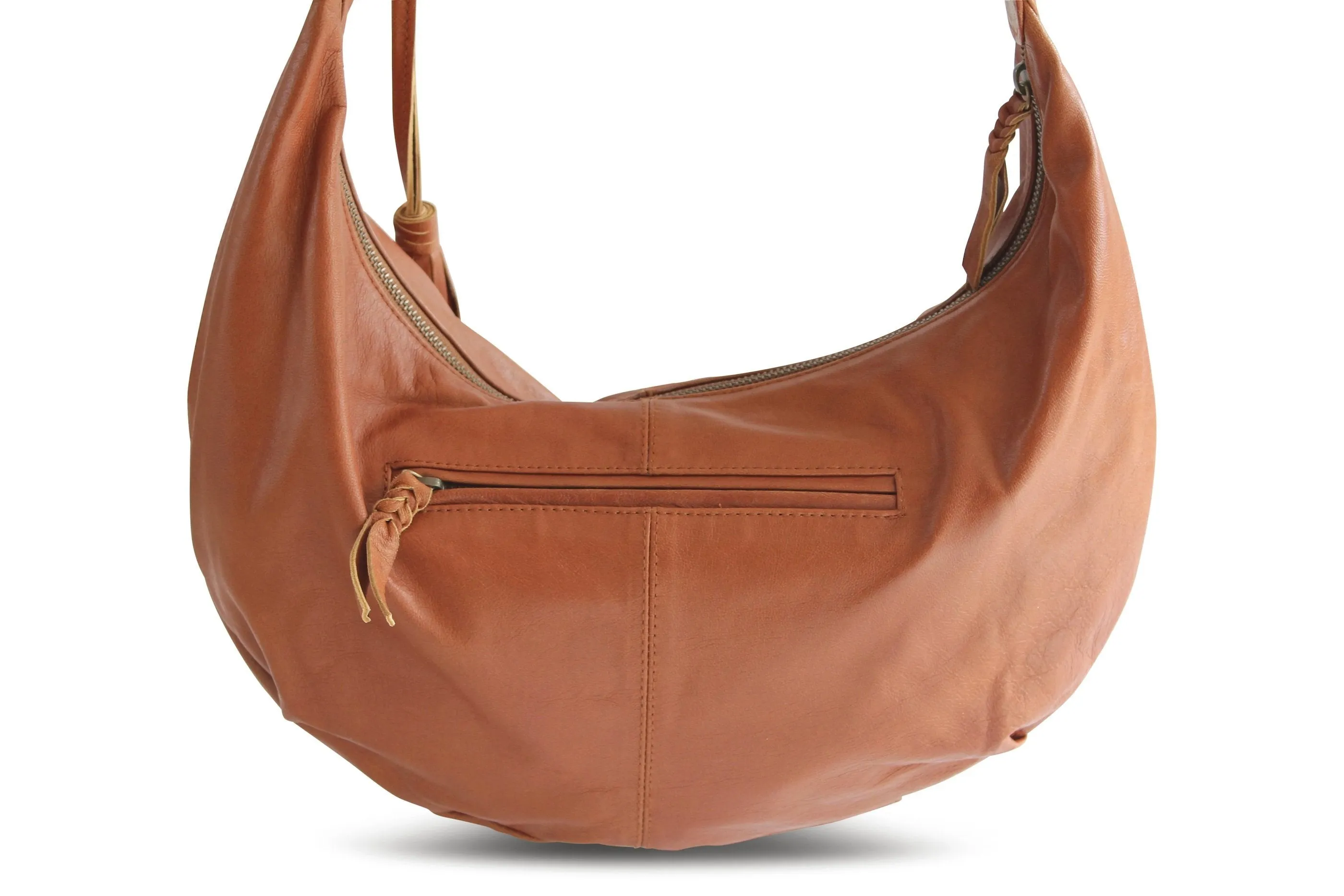 VANESSA LEATHER HANDBAG IN MOCCA