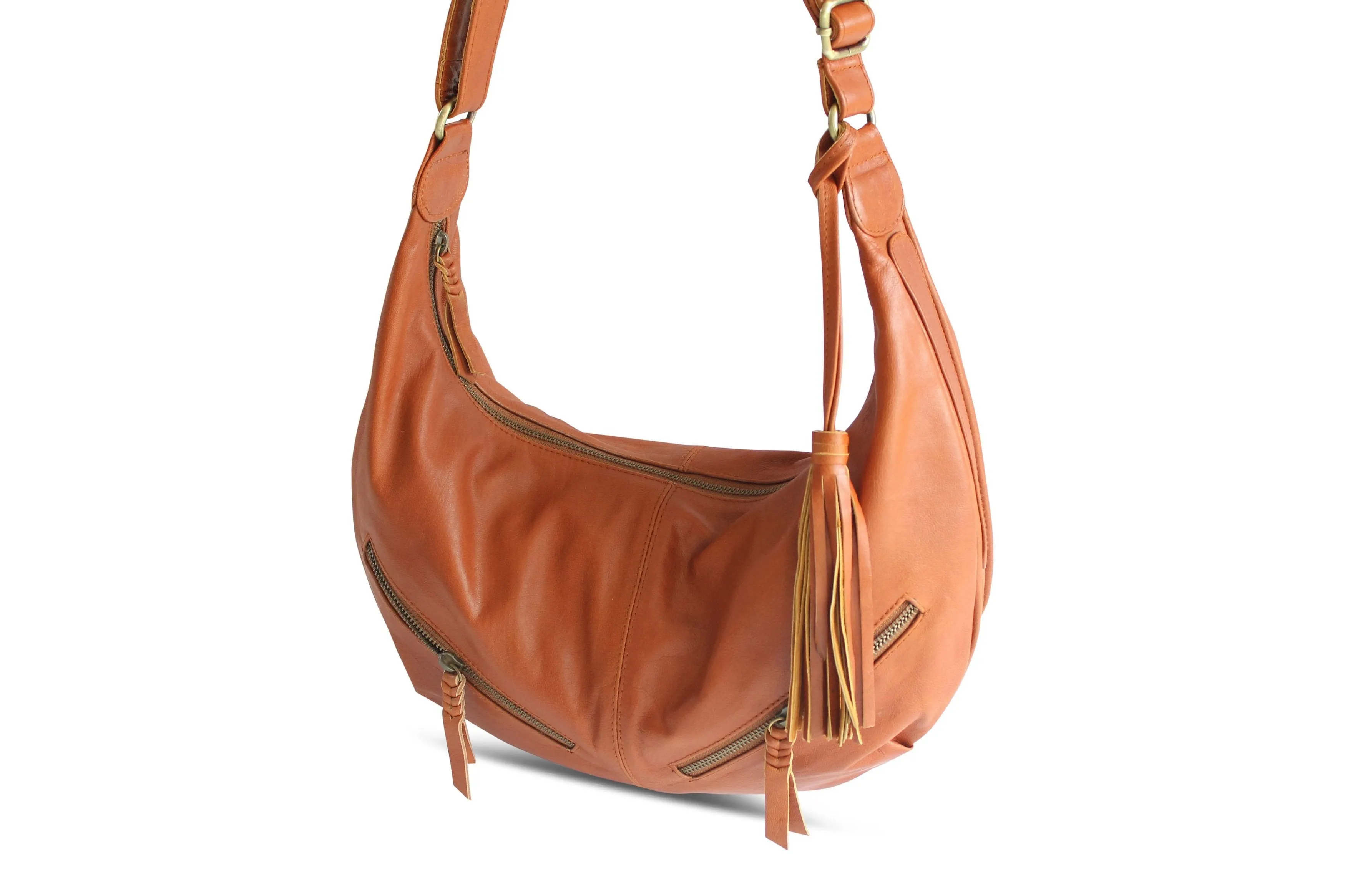 VANESSA LEATHER HANDBAG IN MOCCA