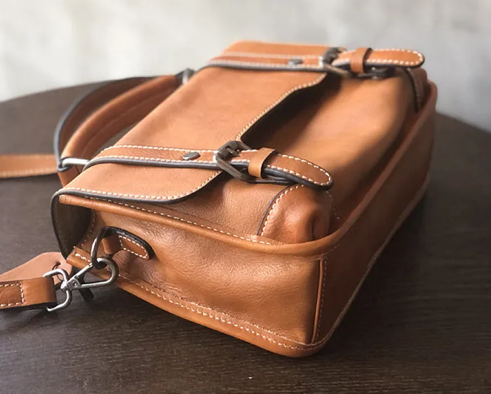 Women Brown Leather Satchels Leather Messenger Bag For Women